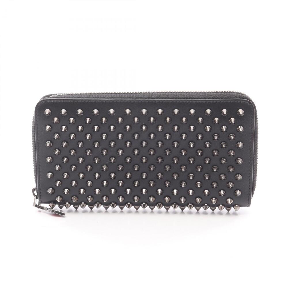 Christian Louboutin Panettone Round Long Wallet Leather Black